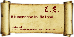 Blumenschein Roland névjegykártya